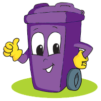 Purple Paper and Card Recycling Bin