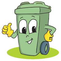 Green Household Waste Bin